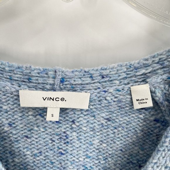 Vince Light Blue V Neck Sweater Knit Wool Alpaca Sz Small - Picture 4 of 6